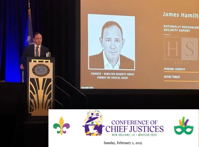 James Hamilton speaking at the Conference of Chief Justices