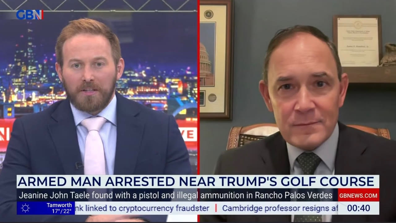 Trump Golf Course Threat - James Hamilton on GB News discussing an armed man arrested near Trump's golf course